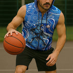 Adelaide Strikers Sleeveless Zip Hoodie Indigenous Dot Art Superhero Batter Tribal Pattern