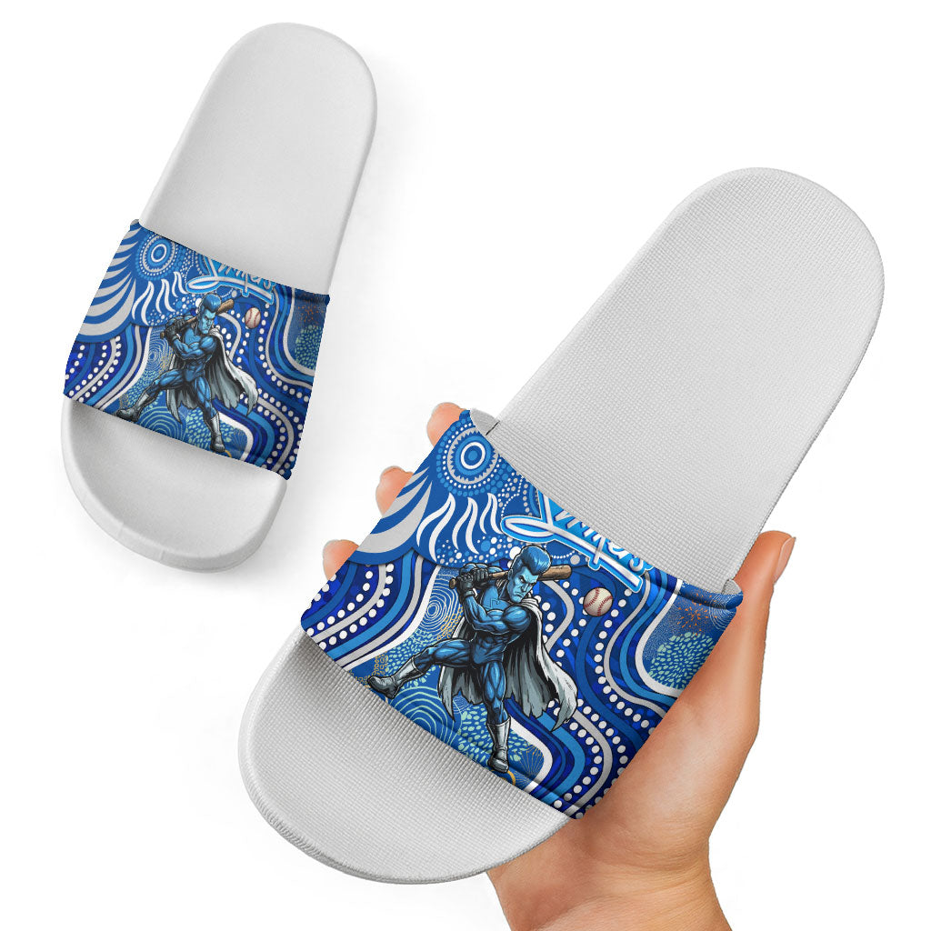 Adelaide Strikers Slide Sandals Indigenous Dot Art Superhero Batter Tribal Pattern