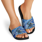 Adelaide Strikers Slide Sandals Indigenous Dot Art Superhero Batter Tribal Pattern