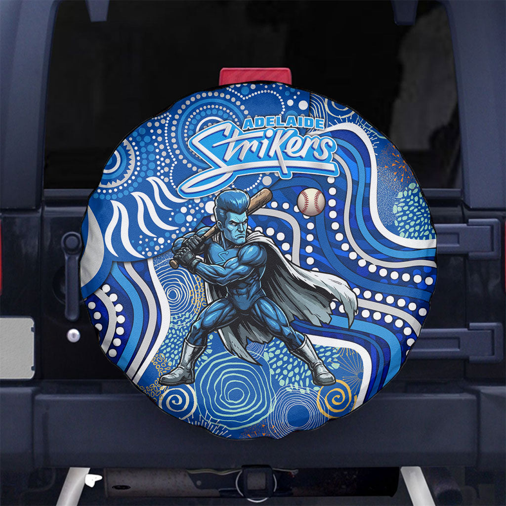 Adelaide Strikers Spare Tire Cover Indigenous Dot Art Superhero Batter Tribal Pattern