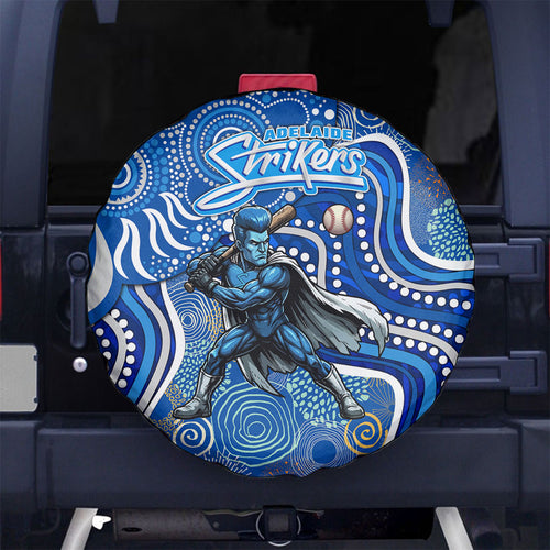 Adelaide Strikers Spare Tire Cover Indigenous Dot Art Superhero Batter Tribal Pattern