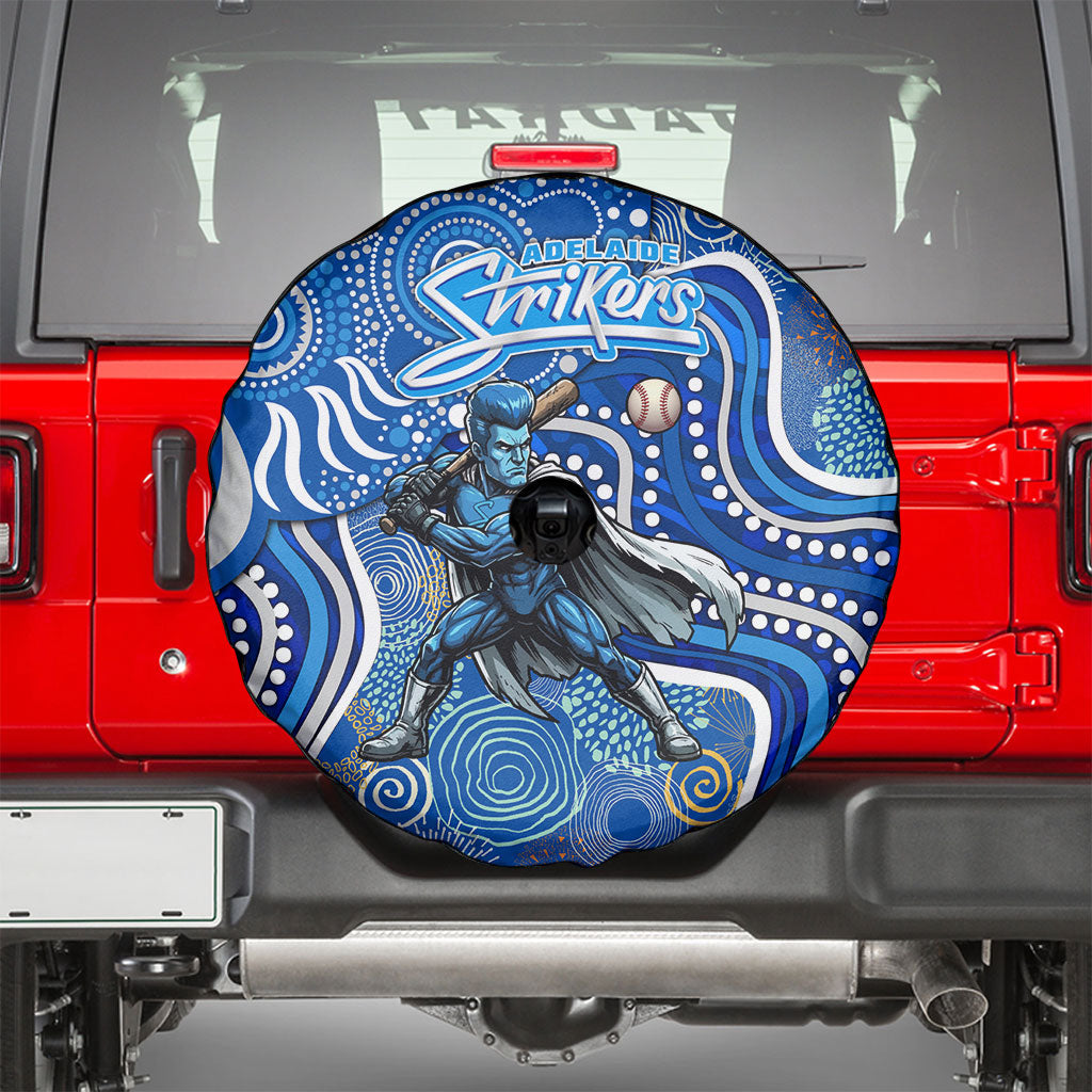 Adelaide Strikers Spare Tire Cover Indigenous Dot Art Superhero Batter Tribal Pattern
