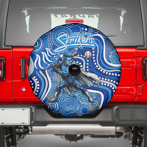 Adelaide Strikers Spare Tire Cover Indigenous Dot Art Superhero Batter Tribal Pattern