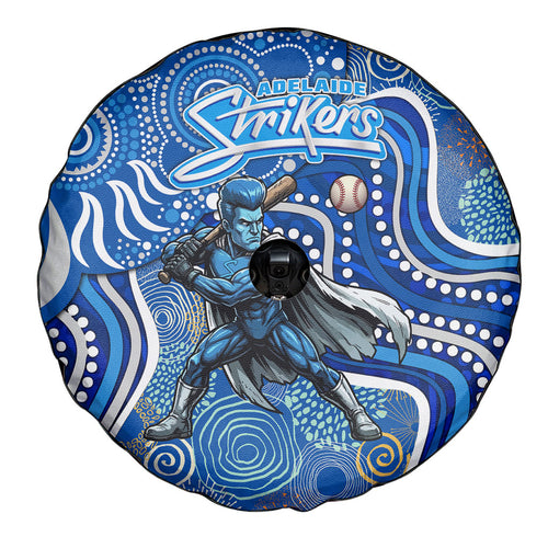 Adelaide Strikers Spare Tire Cover Indigenous Dot Art Superhero Batter Tribal Pattern