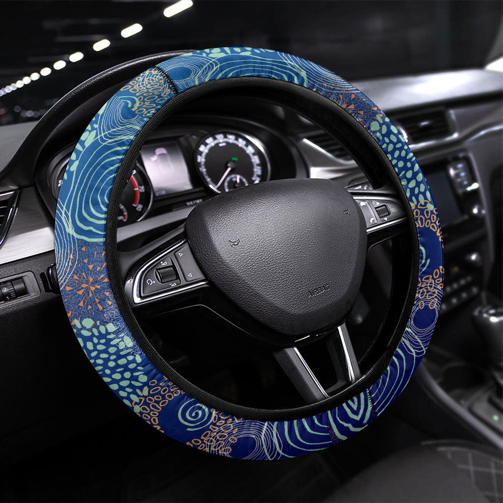 Adelaide Strikers Steering Wheel Cover Indigenous Dot Art Superhero Batter Tribal Pattern