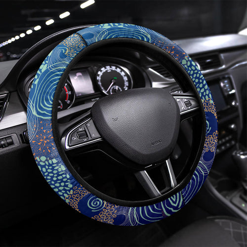 Adelaide Strikers Steering Wheel Cover Indigenous Dot Art Superhero Batter Tribal Pattern