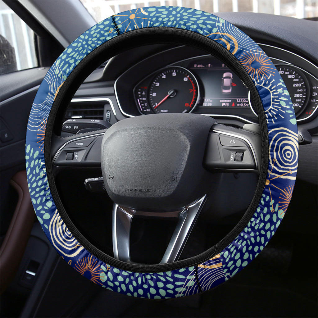 Adelaide Strikers Steering Wheel Cover Indigenous Dot Art Superhero Batter Tribal Pattern