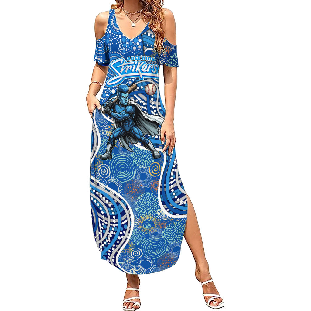 Adelaide Strikers Summer Maxi Dress Indigenous Dot Art Superhero Batter Tribal Pattern
