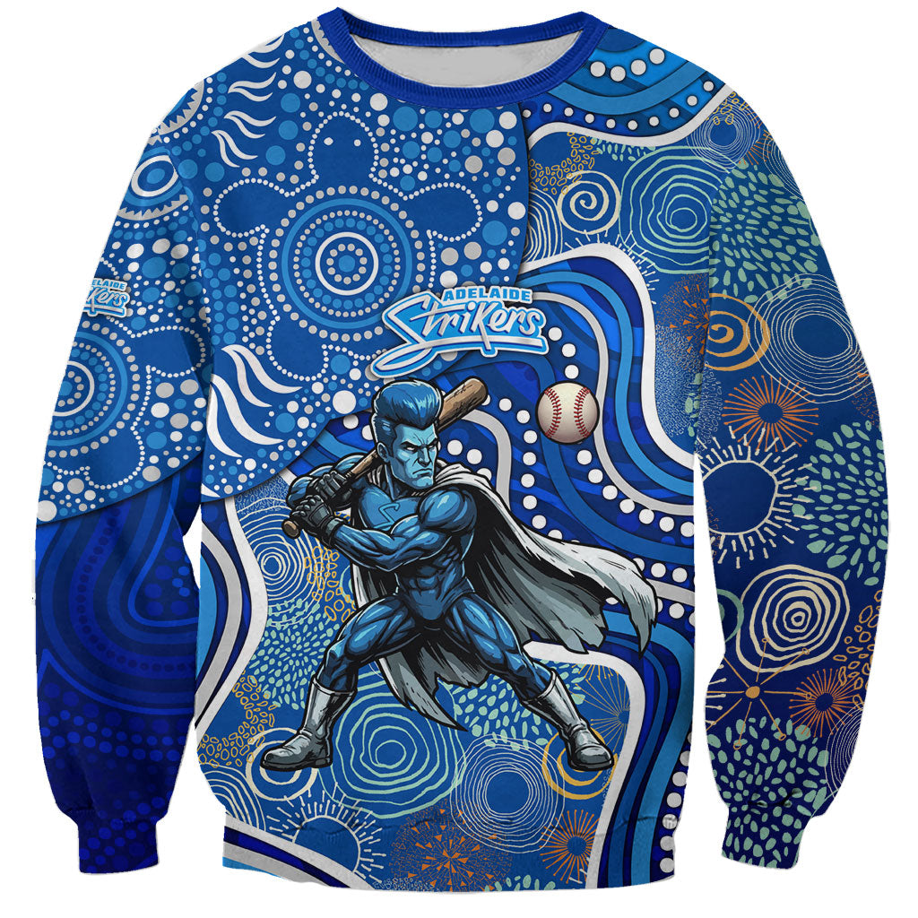 Adelaide Strikers Sweatshirt Indigenous Dot Art Superhero Batter Tribal Pattern