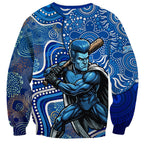 Adelaide Strikers Sweatshirt Indigenous Dot Art Superhero Batter Tribal Pattern