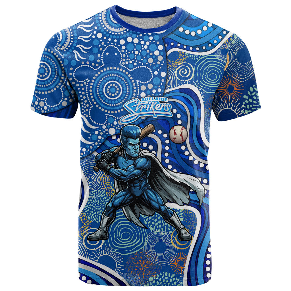 Adelaide Strikers T Shirt Indigenous Dot Art Superhero Batter Tribal Pattern