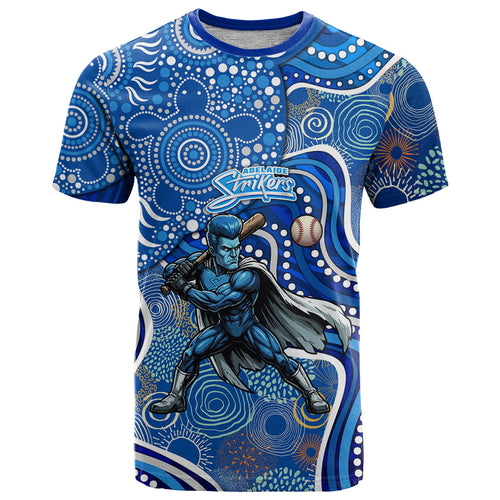 Adelaide Strikers T Shirt Indigenous Dot Art Superhero Batter Tribal Pattern