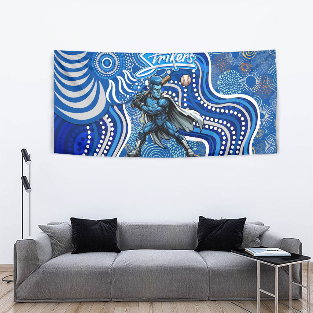 Adelaide Strikers Tapestry Indigenous Dot Art Superhero Batter Tribal Pattern