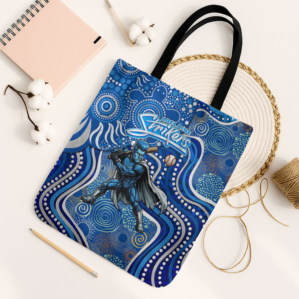 Adelaide Strikers Tote Bag Indigenous Dot Art Superhero Batter Tribal Pattern