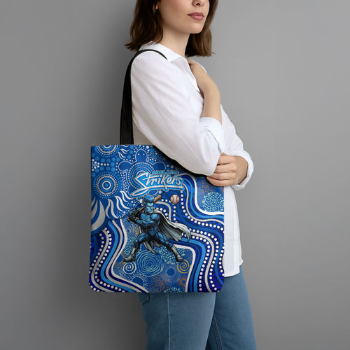 Adelaide Strikers Tote Bag Indigenous Dot Art Superhero Batter Tribal Pattern