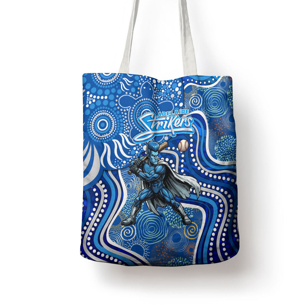 Adelaide Strikers Tote Bag Indigenous Dot Art Superhero Batter Tribal Pattern