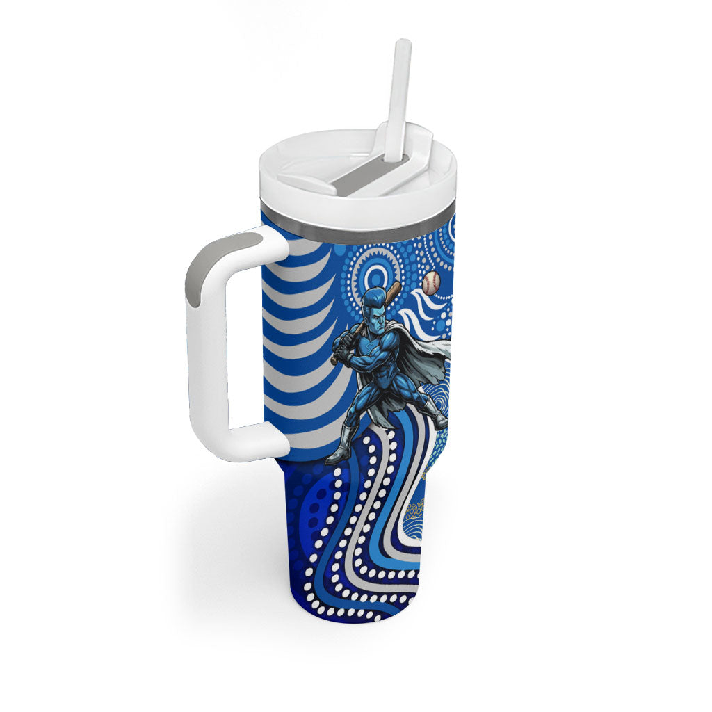 Adelaide Strikers Tumbler With Handle Indigenous Dot Art Superhero Batter Tribal Pattern