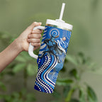Adelaide Strikers Tumbler With Handle Indigenous Dot Art Superhero Batter Tribal Pattern