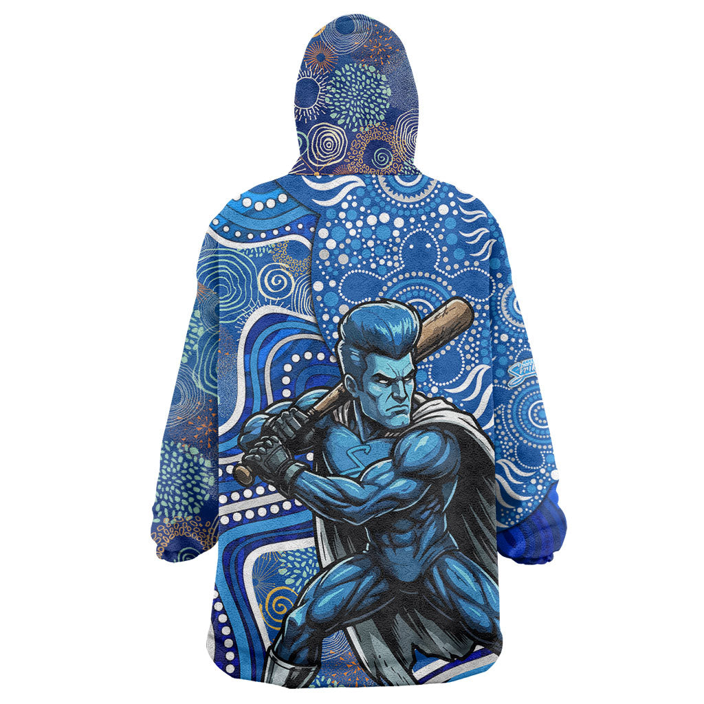 Adelaide Strikers Wearable Blanket Hoodie Indigenous Dot Art Superhero Batter Tribal Pattern