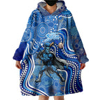 Adelaide Strikers Wearable Blanket Hoodie Indigenous Dot Art Superhero Batter Tribal Pattern