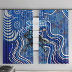Adelaide Strikers Window Curtain Indigenous Dot Art Superhero Batter Tribal Pattern