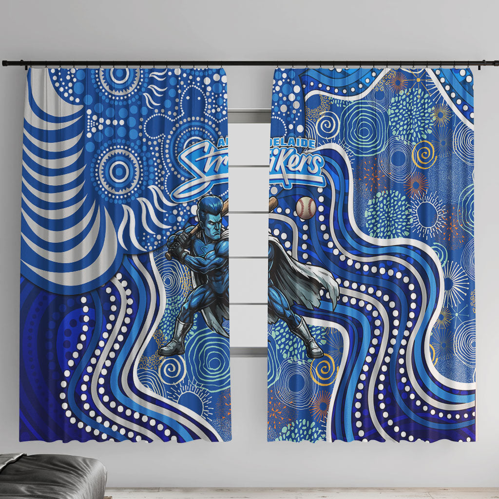 Adelaide Strikers Window Curtain Indigenous Dot Art Superhero Batter Tribal Pattern
