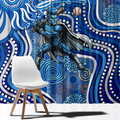 Adelaide Strikers Window Curtain Indigenous Dot Art Superhero Batter Tribal Pattern
