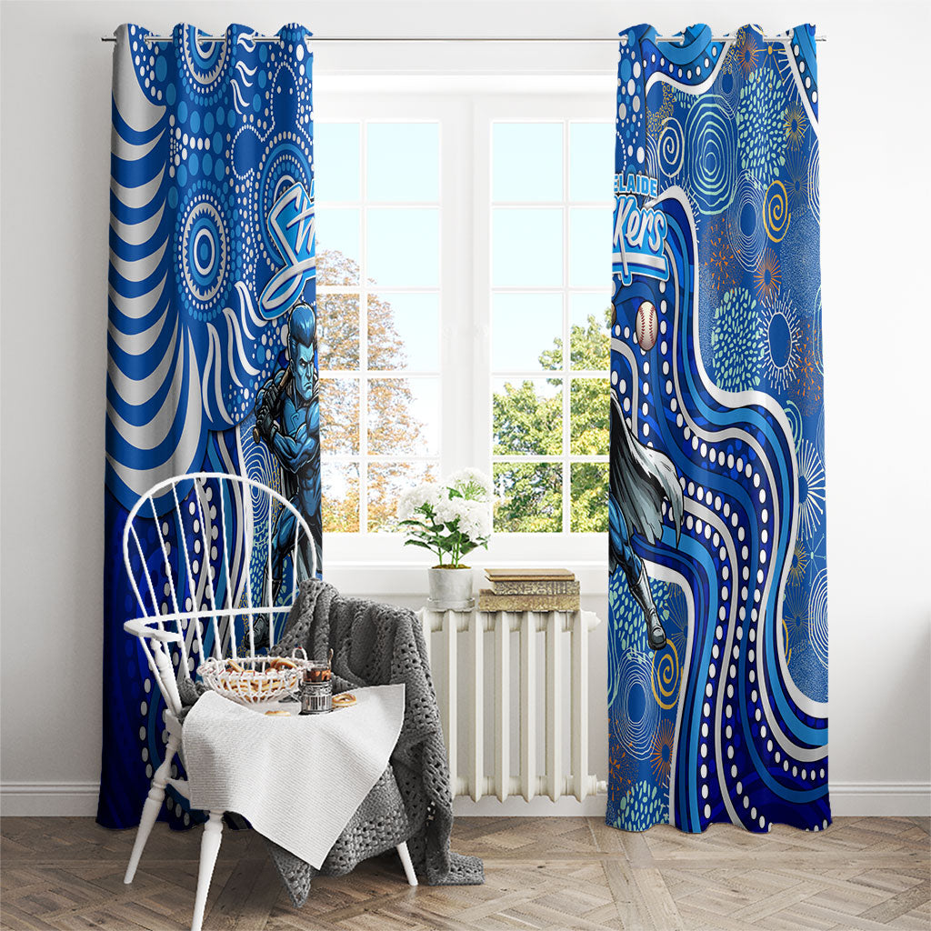Adelaide Strikers Window Curtain Indigenous Dot Art Superhero Batter Tribal Pattern