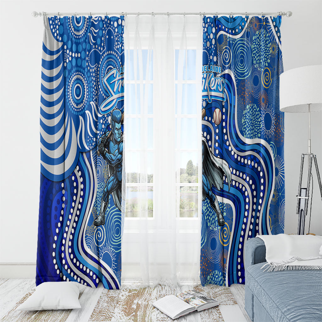 Adelaide Strikers Window Curtain Indigenous Dot Art Superhero Batter Tribal Pattern