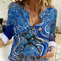 Adelaide Strikers Women Casual Shirt Indigenous Dot Art Superhero Batter Tribal Pattern