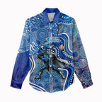 Adelaide Strikers Women Casual Shirt Indigenous Dot Art Superhero Batter Tribal Pattern