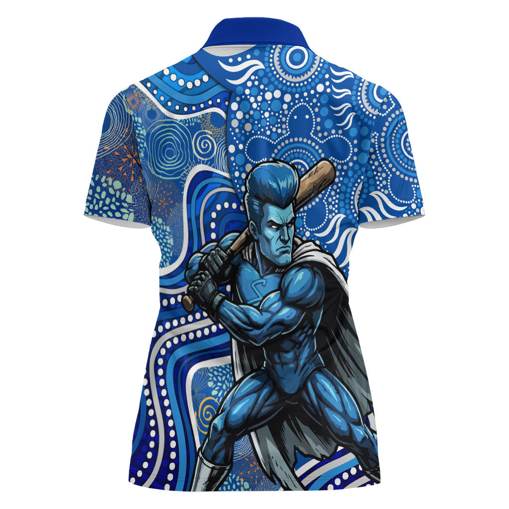 Adelaide Strikers Women Polo Shirt Indigenous Dot Art Superhero Batter Tribal Pattern