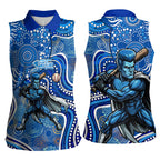 Adelaide Strikers Women Sleeveless Polo Shirt Indigenous Dot Art Superhero Batter Tribal Pattern