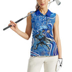 Adelaide Strikers Women Sleeveless Polo Shirt Indigenous Dot Art Superhero Batter Tribal Pattern