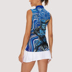 Adelaide Strikers Women Sleeveless Polo Shirt Indigenous Dot Art Superhero Batter Tribal Pattern
