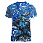 Adelaide Strikers Women V-Neck T-Shirt Indigenous Dot Art Superhero Batter Tribal Pattern