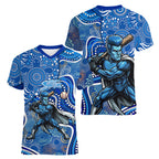 Adelaide Strikers Women V-Neck T-Shirt Indigenous Dot Art Superhero Batter Tribal Pattern