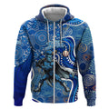 Adelaide Strikers Zip Hoodie Indigenous Dot Art Superhero Batter Tribal Pattern