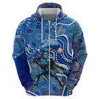Adelaide Strikers Zip Hoodie Indigenous Dot Art Superhero Batter Tribal Pattern