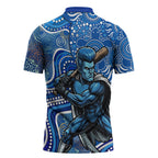 Adelaide Strikers Zipper Polo Shirt Indigenous Dot Art Superhero Batter Tribal Pattern