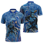 Adelaide Strikers Zipper Polo Shirt Indigenous Dot Art Superhero Batter Tribal Pattern