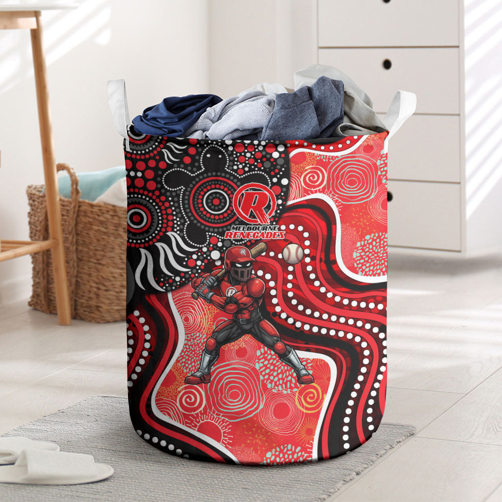 Melbourne Renegades Laundry Basket Indigenous Dot Art Superhero Batter Tribal Pattern