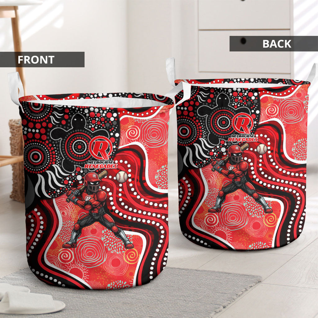 Melbourne Renegades Laundry Basket Indigenous Dot Art Superhero Batter Tribal Pattern