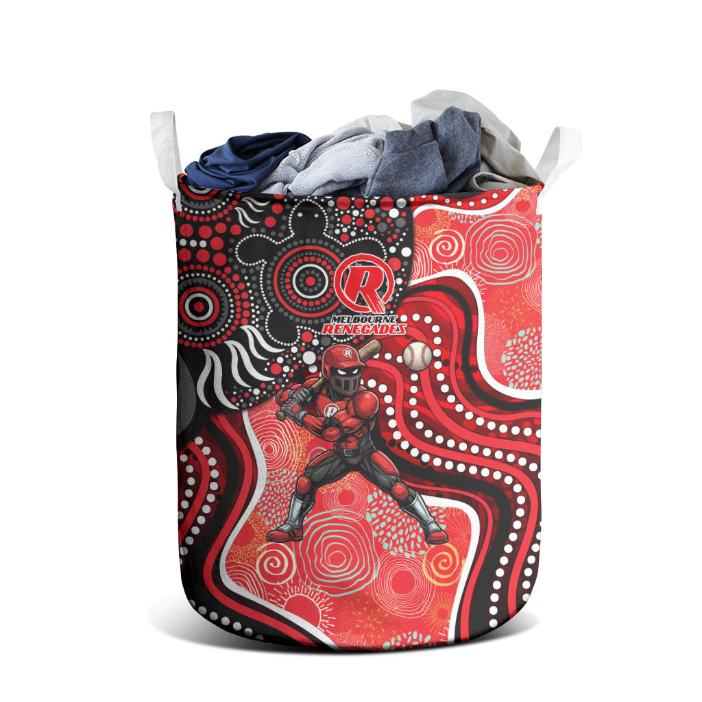 Melbourne Renegades Laundry Basket Indigenous Dot Art Superhero Batter Tribal Pattern