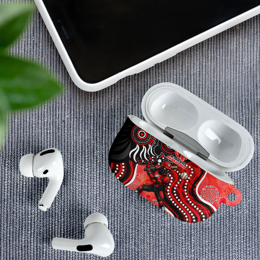 Melbourne Renegades AirPods Case Indigenous Dot Art Superhero Batter Tribal Pattern