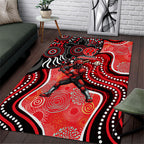 Melbourne Renegades Area Rug Indigenous Dot Art Superhero Batter Tribal Pattern