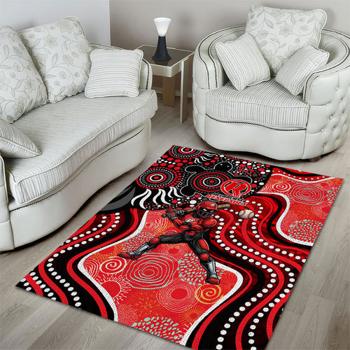 Melbourne Renegades Area Rug Indigenous Dot Art Superhero Batter Tribal Pattern