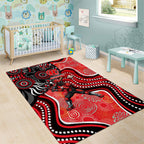 Melbourne Renegades Area Rug Indigenous Dot Art Superhero Batter Tribal Pattern