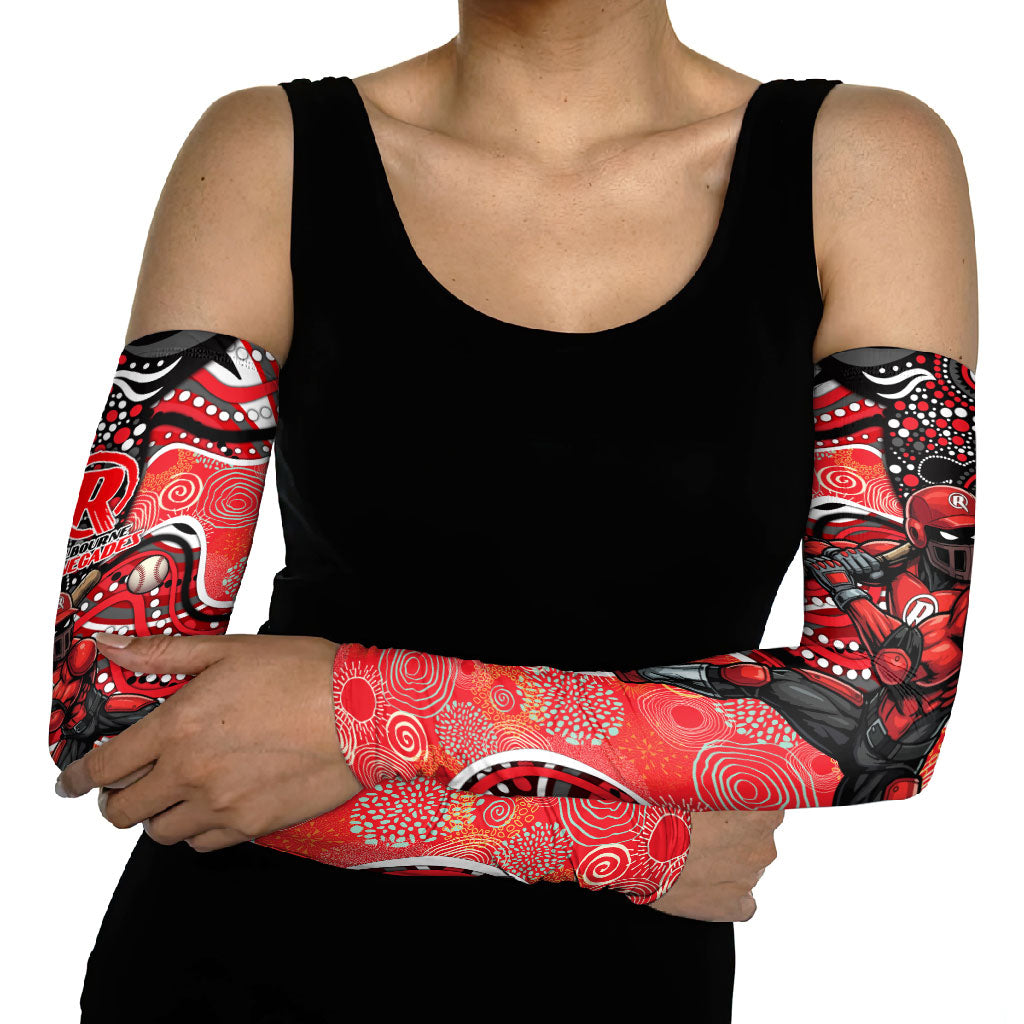 Melbourne Renegades Arm Sleeves Indigenous Dot Art Superhero Batter Tribal Pattern