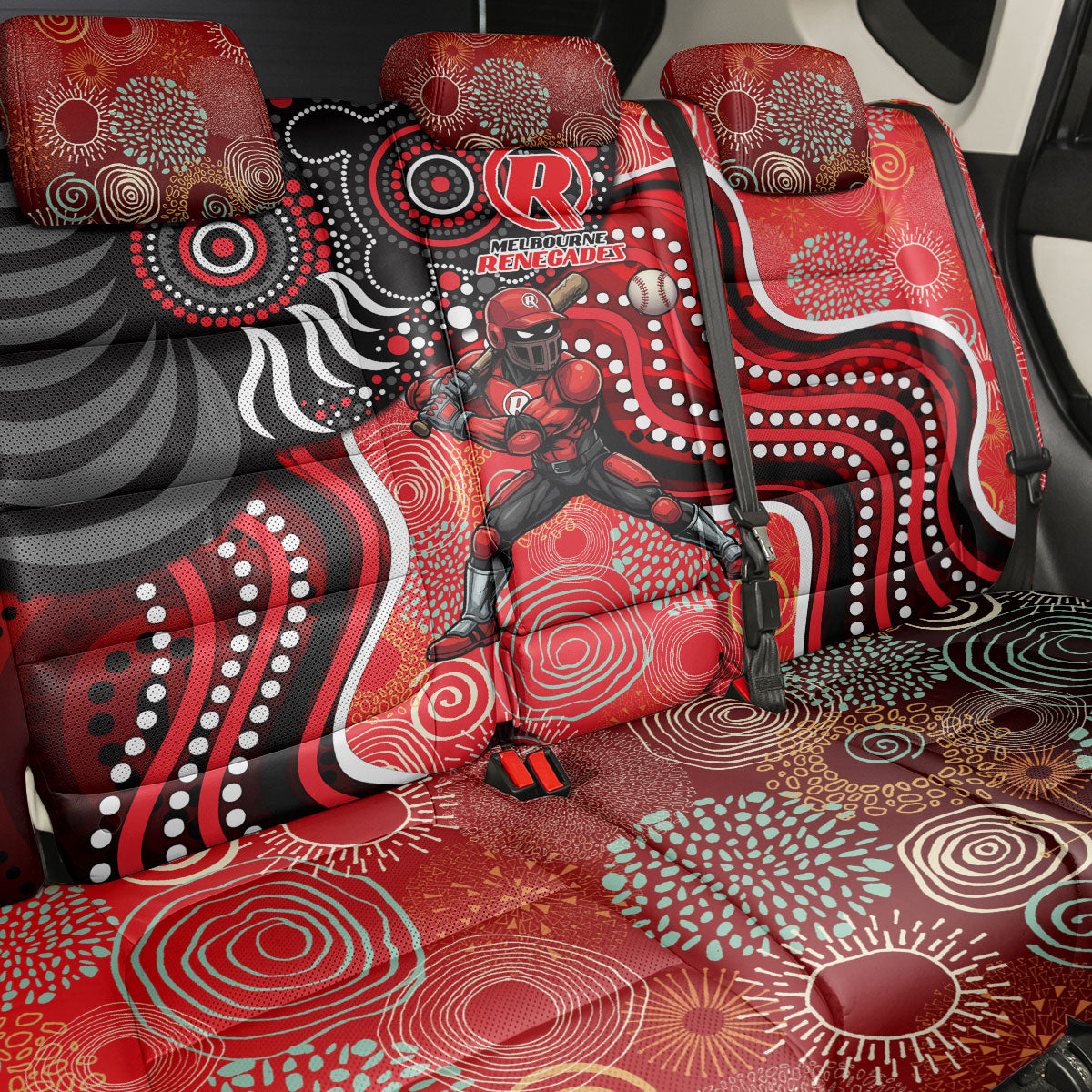 Melbourne Renegades Back Car Seat Cover Indigenous Dot Art Superhero Batter Tribal Pattern